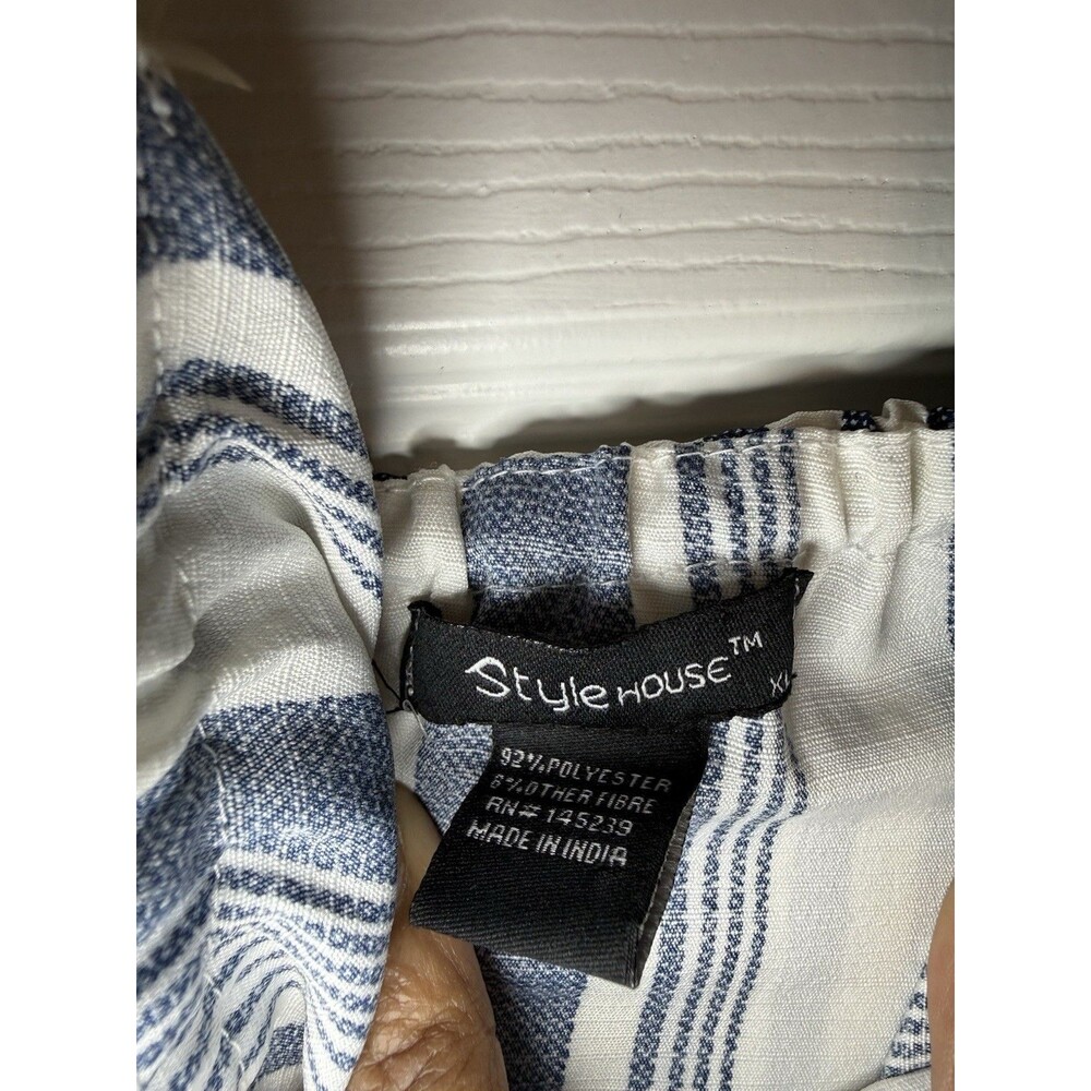 Stylehouse Cottagecore Blue White Striped Off Shoulder Maxi Dress XL Tiered New - Picture 6 of 16